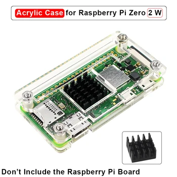 Raspberry Pi Zero 2 W Acrylgehäuse, transparente Schale mit Aluminium-Kühlkörper für Raspberry Pi Zero 2 W