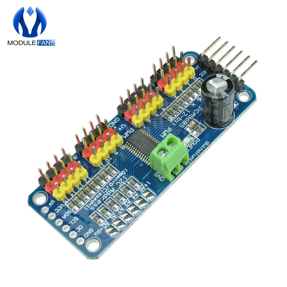 PCA9685 16 Kanal 12-bit PWM Servo Fahrer Board Modul 16CH I2C IIC – Bild 6