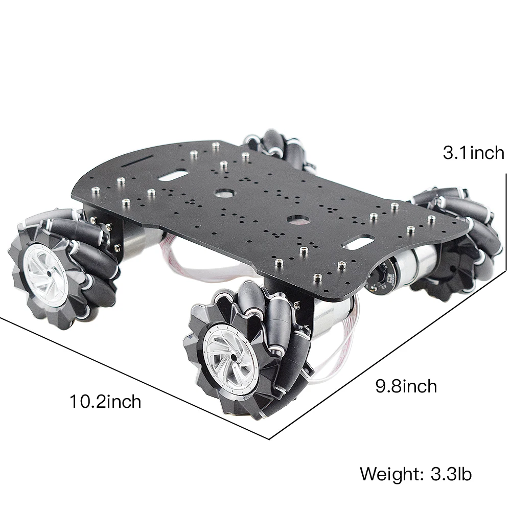 15kg Nutzlast 4WD 80mm Mecanum Rad Roboter Auto Chassis Kit mit DC 12V – Bild 6