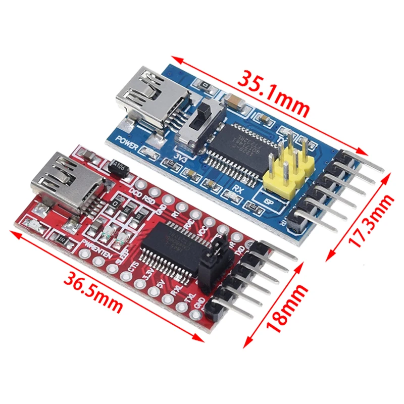 FT232RL FTDI USB 3,3 V 5,5 V zu TTL Serielles Adaptermodul für Arduino – Bild 2
