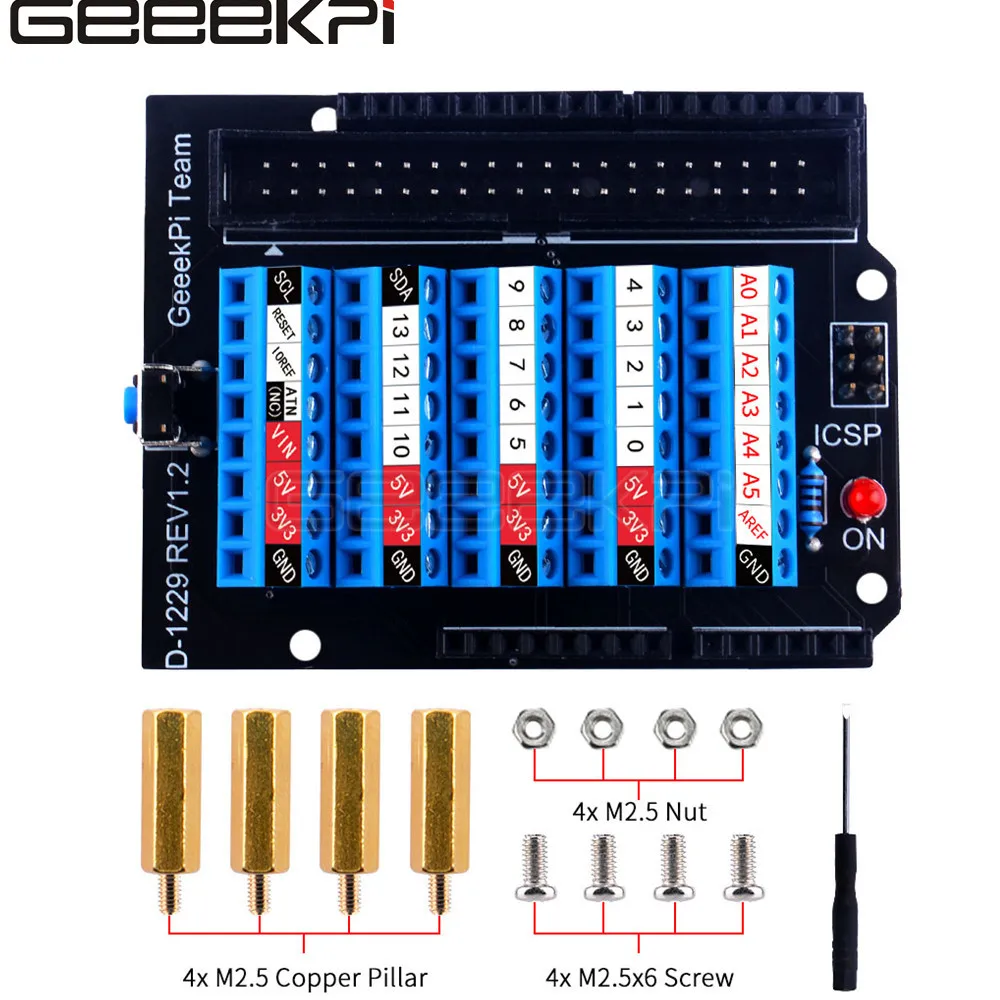 Arduino UNO Schraube Terminal Hut Pre-gelötet ICSP Pin Header Käfig Kupfer Säule
