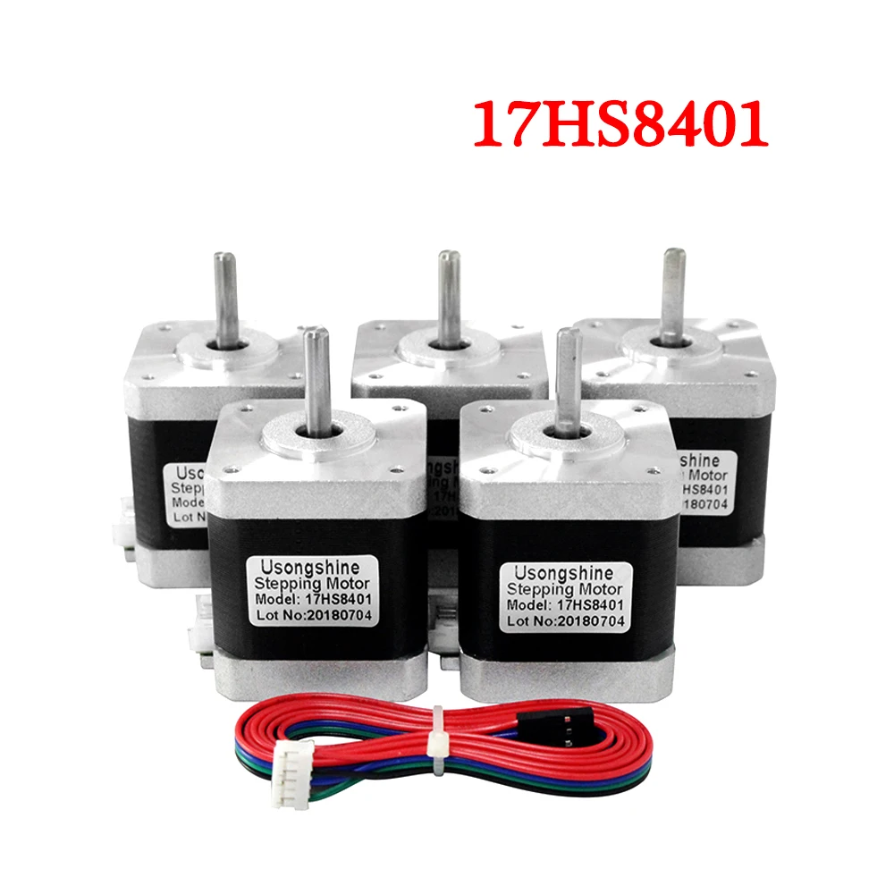 Nema17 Schrittmotor 48mm 42 Motor Nema 17 Motor 42BYGH 1,7A (17HS8401) Motor 4-Leiter für 3D-Drucker (5 Stück)