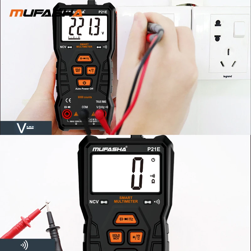 MUFASHA Digitalmultimeter mit automatischer Alarmfunktion, 0,5 V ~ – Bild 5