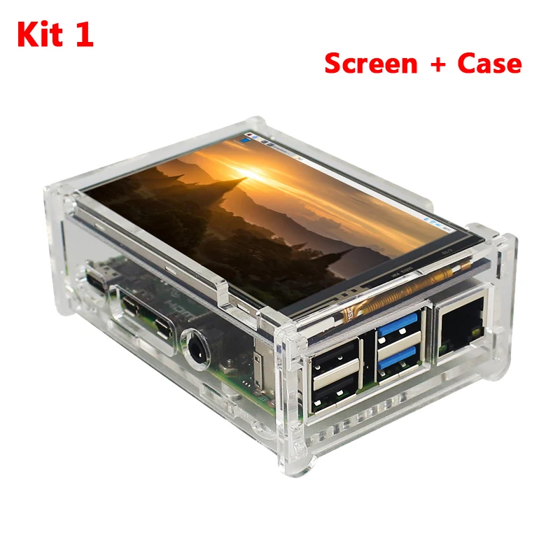 Raspberry Pi 4 Touchscreen 3,5-Zoll-Display 480 * 320 TFT-LCD-Monitor mit Acrylgehäuse für Raspberry Pi 4