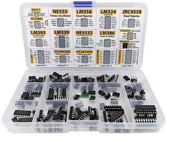 XL IC-Chip-Sortiment, 150 Stück, Opamp, Oszillator, PWM, PC817, NE555, LM358, LM324, JRC4558, LM393, LM339