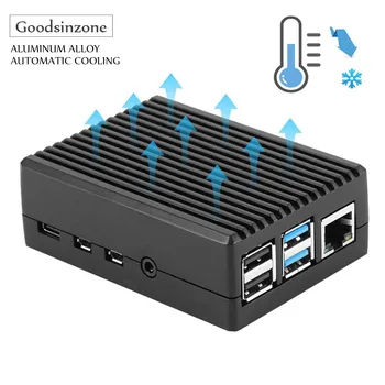 Raspberry Pi 4 Modell B Passives Kühlpanzergehäuse, Gehäuse aus Aluminiumlegierung für Raspberry Pi 4 Modell B