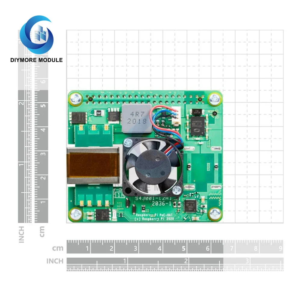 Raspberry Pi PoE + HUT für Raspberry Pi 4B/3B + 802,3 af/at-konform DC – Bild 5