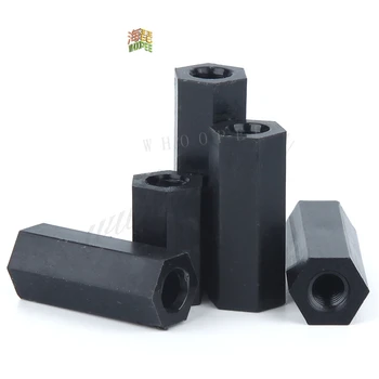 Nylon-Abstandshalter M2 M2.5 M3 M4*L Buchse-zu-Buchse Schwarzer Nylon-Abstandshalter (50 Stück)