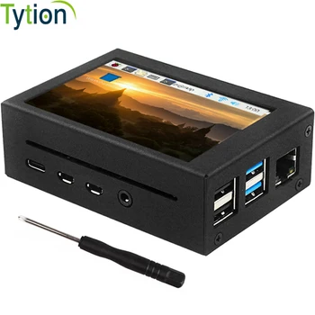 Himbeer pi 4b 3,5 Zoll Display 50fps ips tft Touchscreen 125MHz spi mit Metalls chutz hülle Aluminiums chale