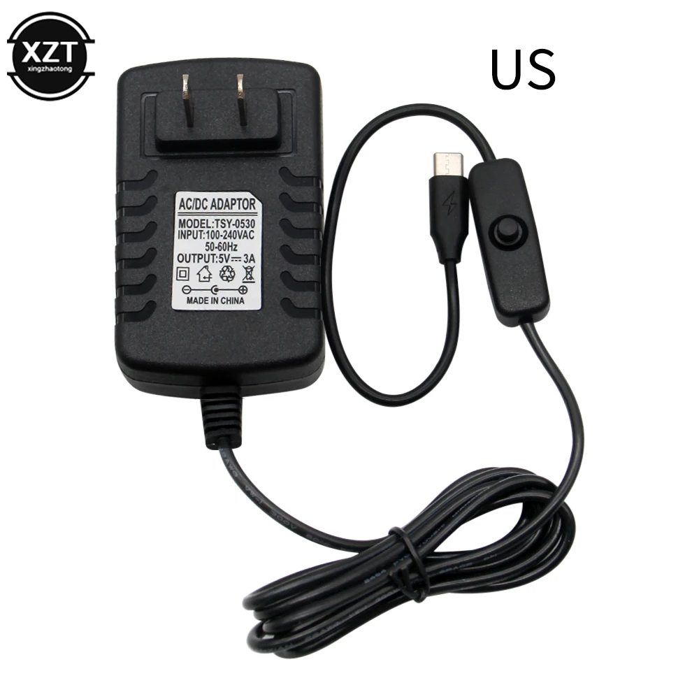 Raspberry Pi 4 Typ-C Netzteil 5V 3A Power Adapter Mit ON/OFF Schalter EU UNS AU UK Stecker Ladegerät