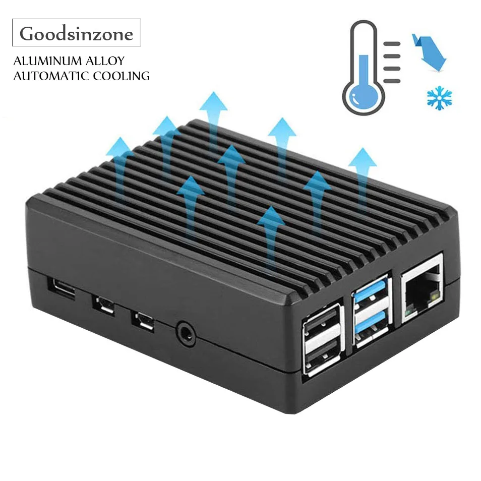 Raspberry Pi 4 Modell B Passives Kühlpanzergehäuse, Gehäuse aus Aluminiumlegierung für Raspberry Pi 4 Modell B