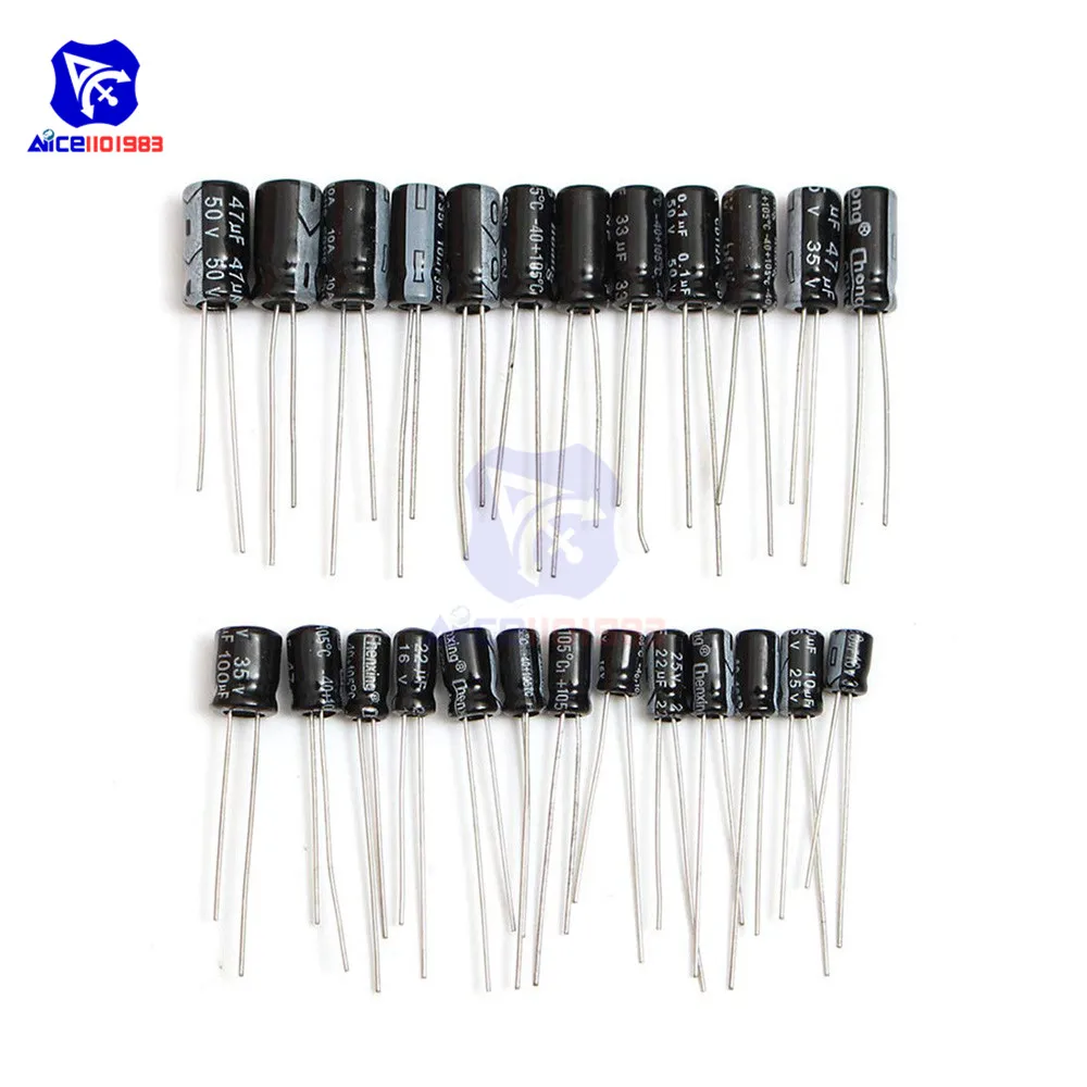 Diymore 210 Teile/los 25 Wert 0.1μF -220μF Elektrolytischen Aluminium – Bild 5