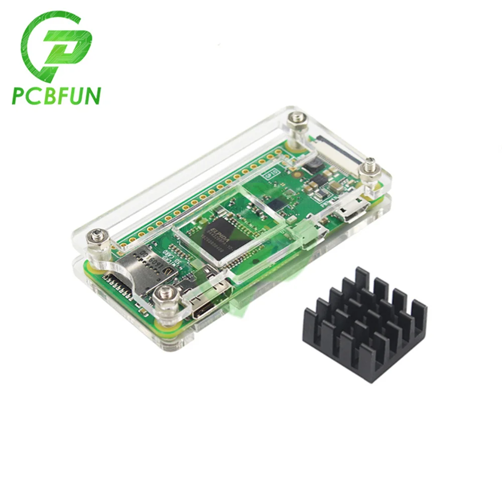 Raspberry Pi Zero 1,3/2/W/WH Acrylgehäuse, 3-Farben-Box, Gehäuse + Kühlkörper, transparente Acrylgehäuse-Box