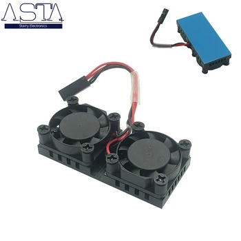 Raspberry Pi 4 Modell B,3B + Dual Fan mit Pi 4B Kühlkörper Kit, lüfter Kit mit Band für Raspberry Pi 4B / 3 B
