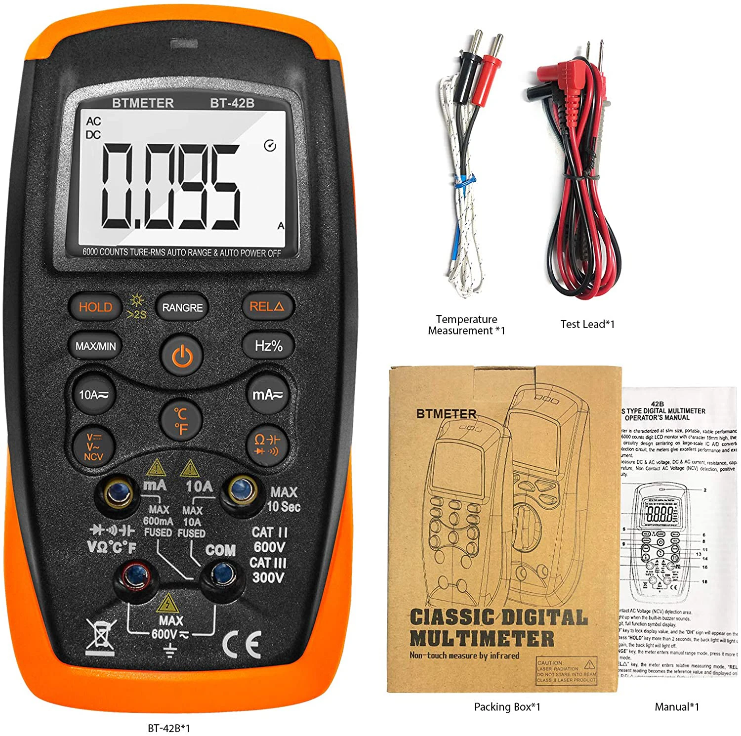 Digitales Multimeter 6000 Zähler Echteffektivwert Auto-Range-Tester AC – Bild 6