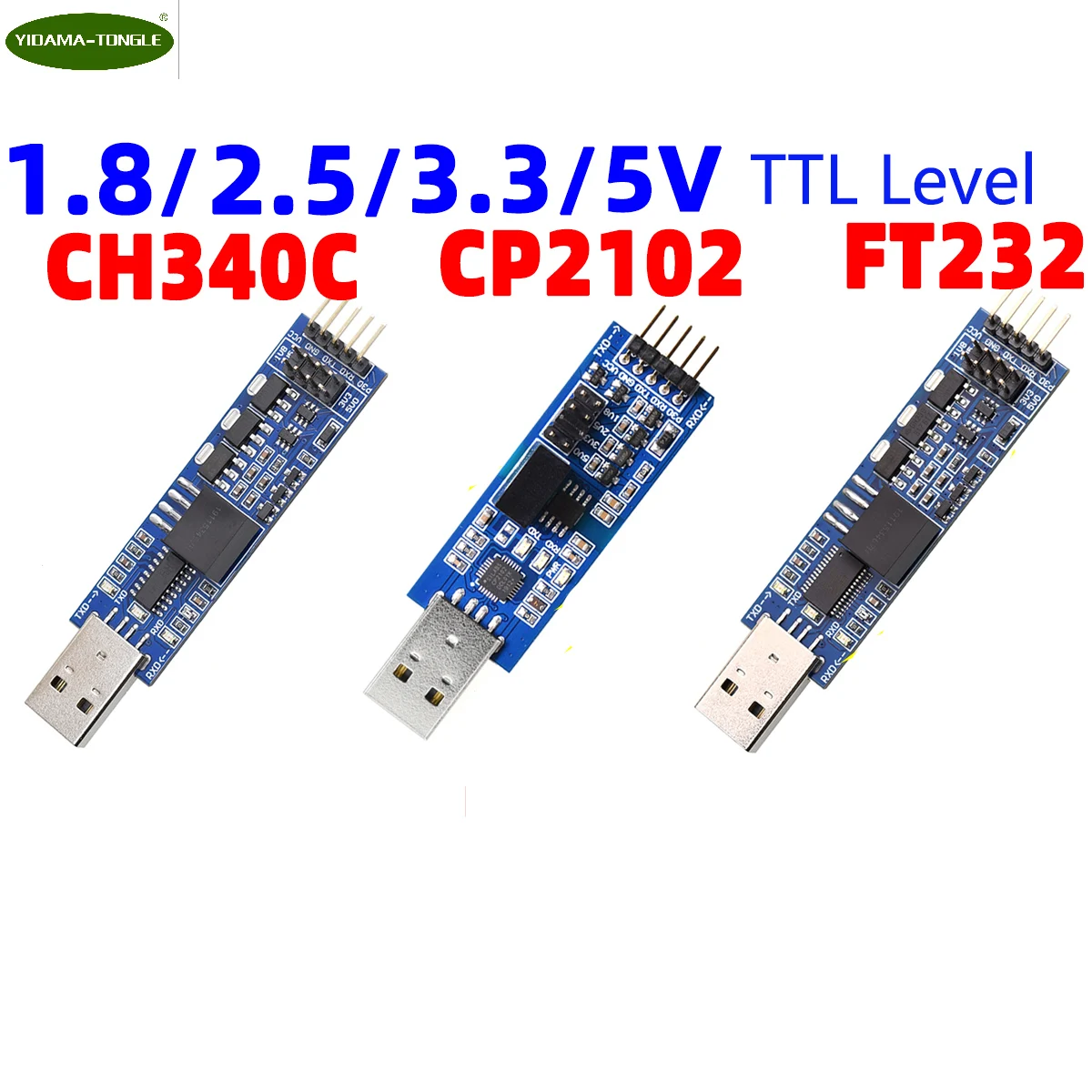 FTDI CP2102 CH340 USB TTL 1,8 V 2,5 V 3,3 V 5V UART Ebene Isolierte Serielle Converter Adatper