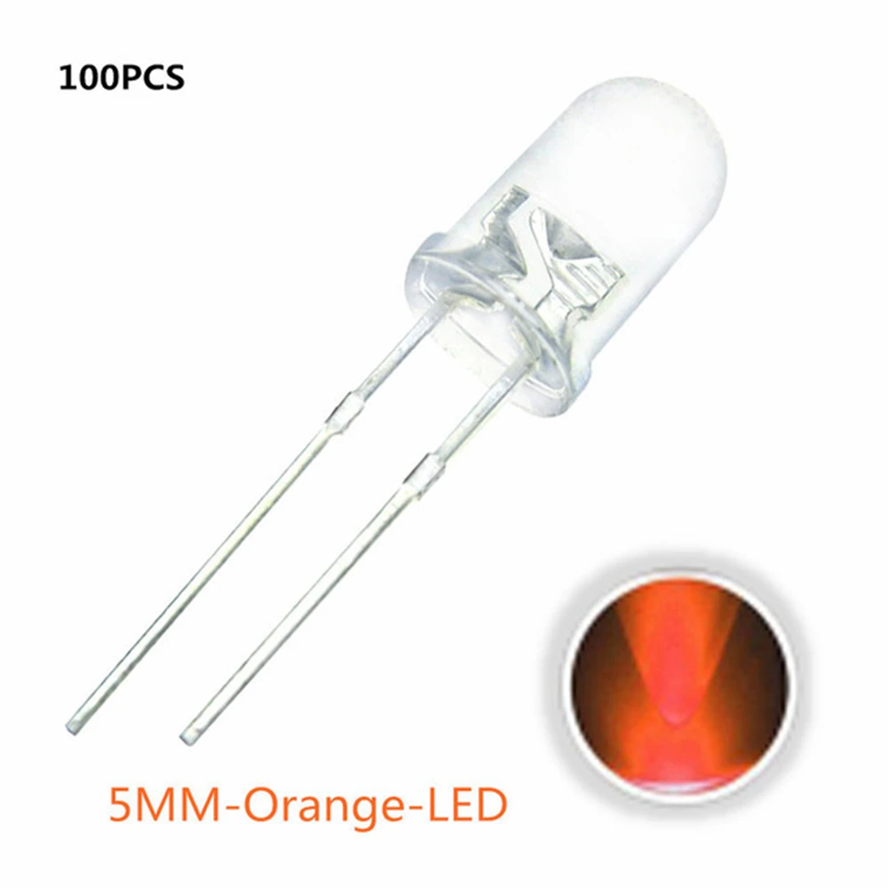 5 mm LED-Dioden 5 mm sortiertes Kit Weiß Grün Rot Blau (100 Stück) – Bild 6