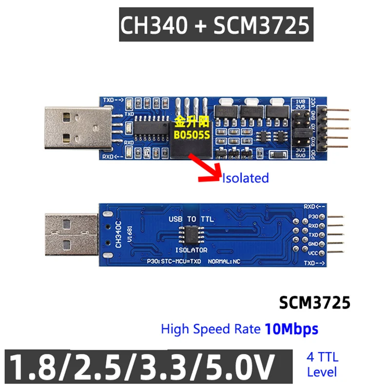 FTDI CP2102 CH340 USB TTL 1,8 V 2,5 V 3,3 V 5V UART Ebene Isolierte – Bild 2