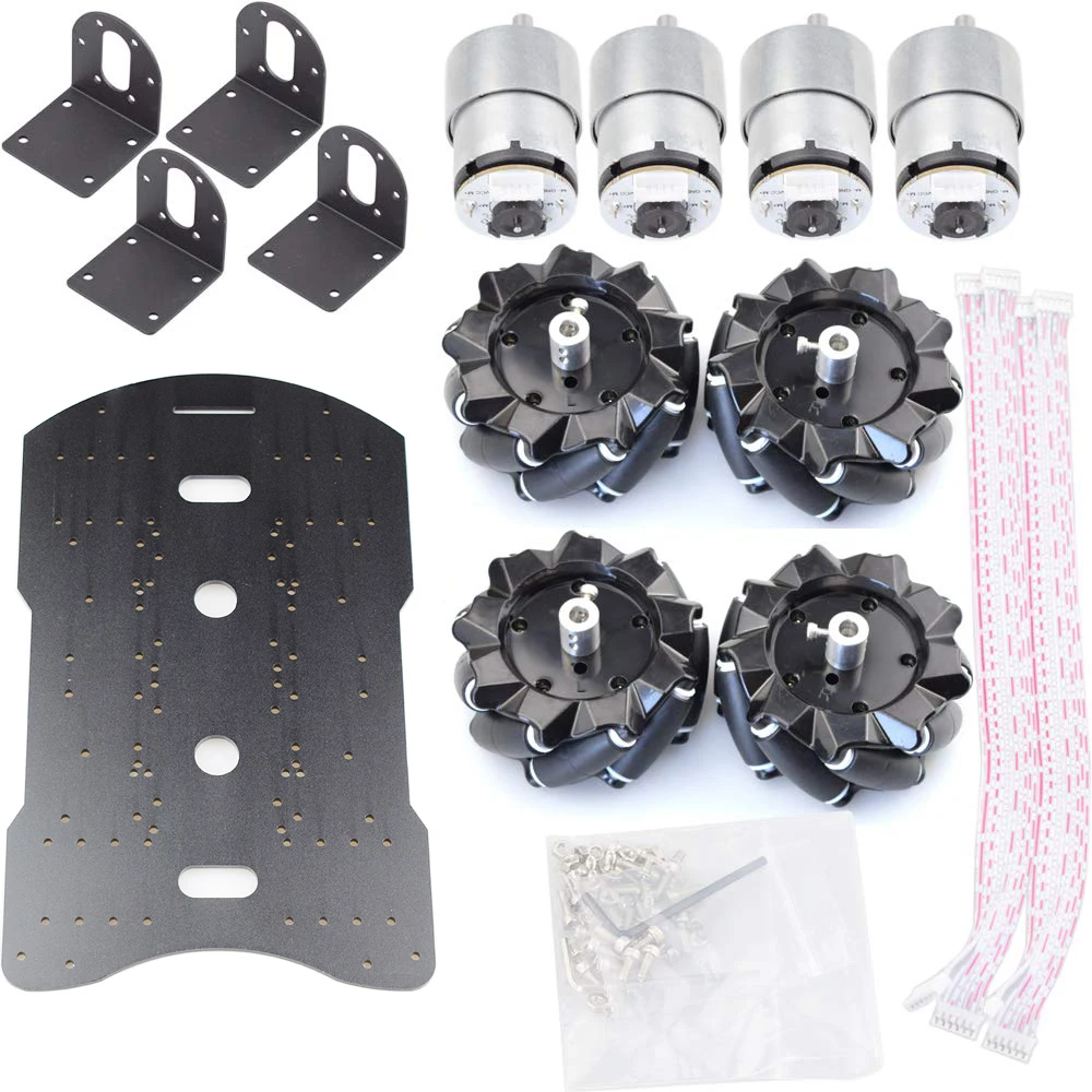 15kg Nutzlast 4WD 80mm Mecanum Rad Roboter Auto Chassis Kit mit DC 12V – Bild 5