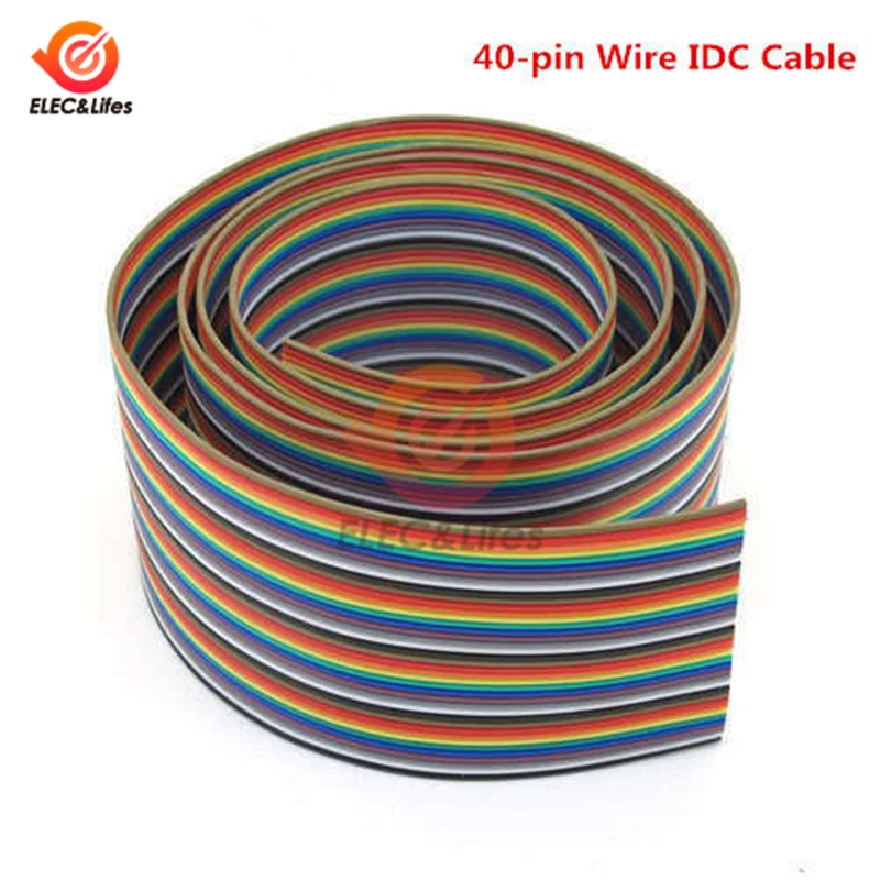 Dupont Jumper Draht 1Meter 40Pin Regenbogen DuPont Kabel Flache IDC streifen linie 40-Pin 1,20mm Pitch Stecker
