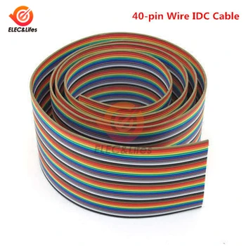Dupont Jumper Draht 1Meter 40Pin Regenbogen DuPont Kabel Flache IDC streifen linie 40-Pin 1,20mm Pitch Stecker