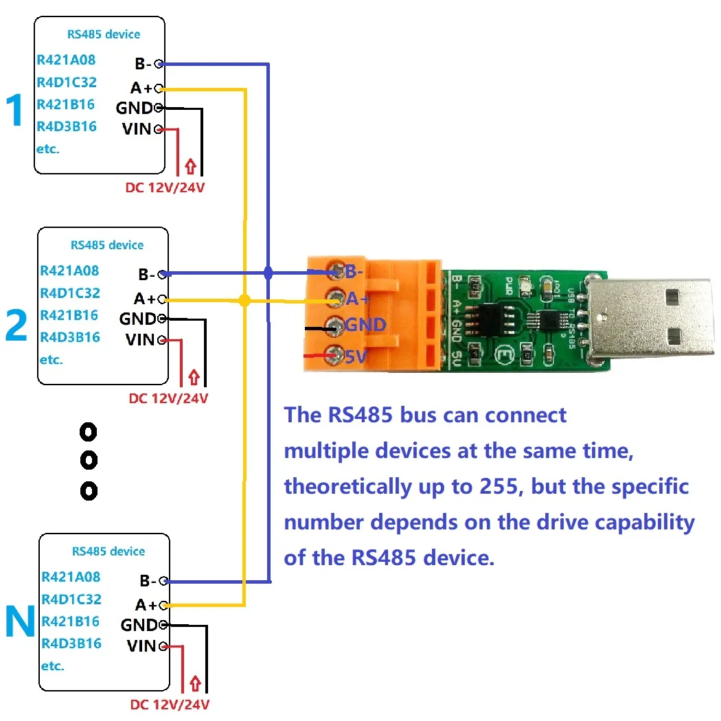 USB-zu-RS485-Bus-Konvertermodul CH340 Industriequalität IC SP485 – Bild 4