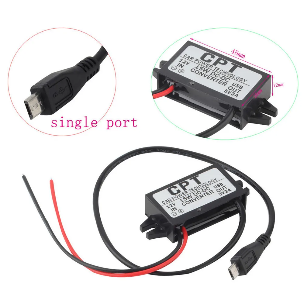 DC-DC 12V zu 5V 3A 15W Auto Power Step Down Buck Converter Netzteil – Bild 3