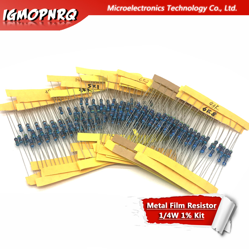 24 werte * 10 stücke 240 stücke 1/4W 0,25 W 1% 4,7 k-68k Metall Film Widerstand komponente diy kit 4,7 K 5,1 K