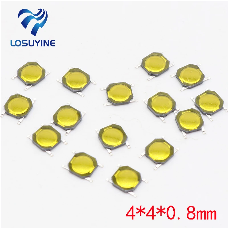 100 Stücke 4*4*0,8mm 4x4x0,8 MM 4X4X0,8mm Tactile Push Button Switch Tact 4 Pin Schalter Mikroschalter SMD