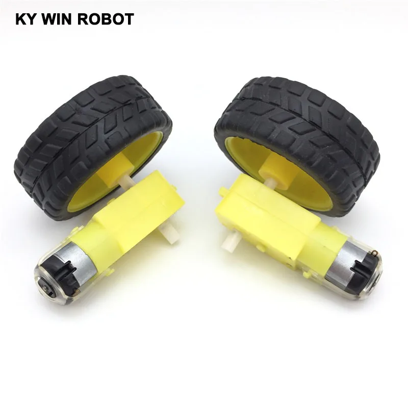 Freies shiping!!! 2 Lot/package Verzögerung DC motor + unterstützung rädern intelligente auto chassis