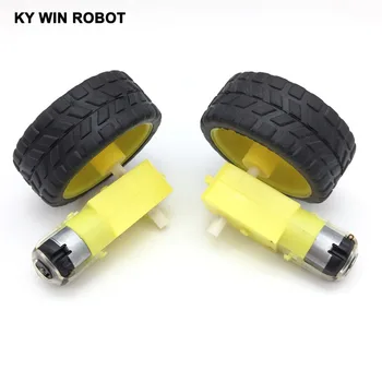 Freies shiping!!! 2 Lot/package Verzögerung DC motor + unterstützung rädern intelligente auto chassis