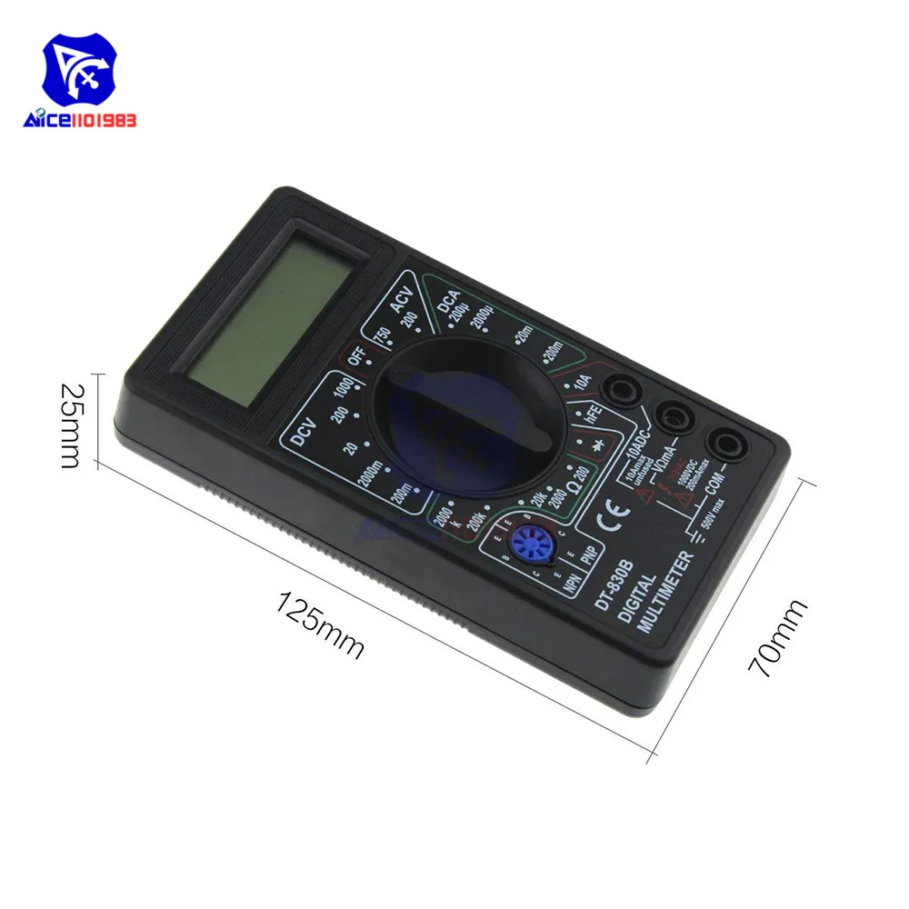 DT-830B LCD Digital Multimeter Elektrische AC DC Voltmeter Amperemeter – Bild 4
