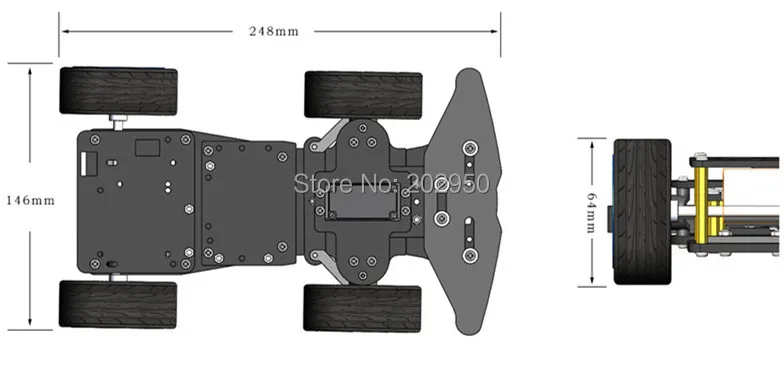4WD RC Smart Car Chassis für Arduino Plattform mit MG996R Metal Gear – Bild 5