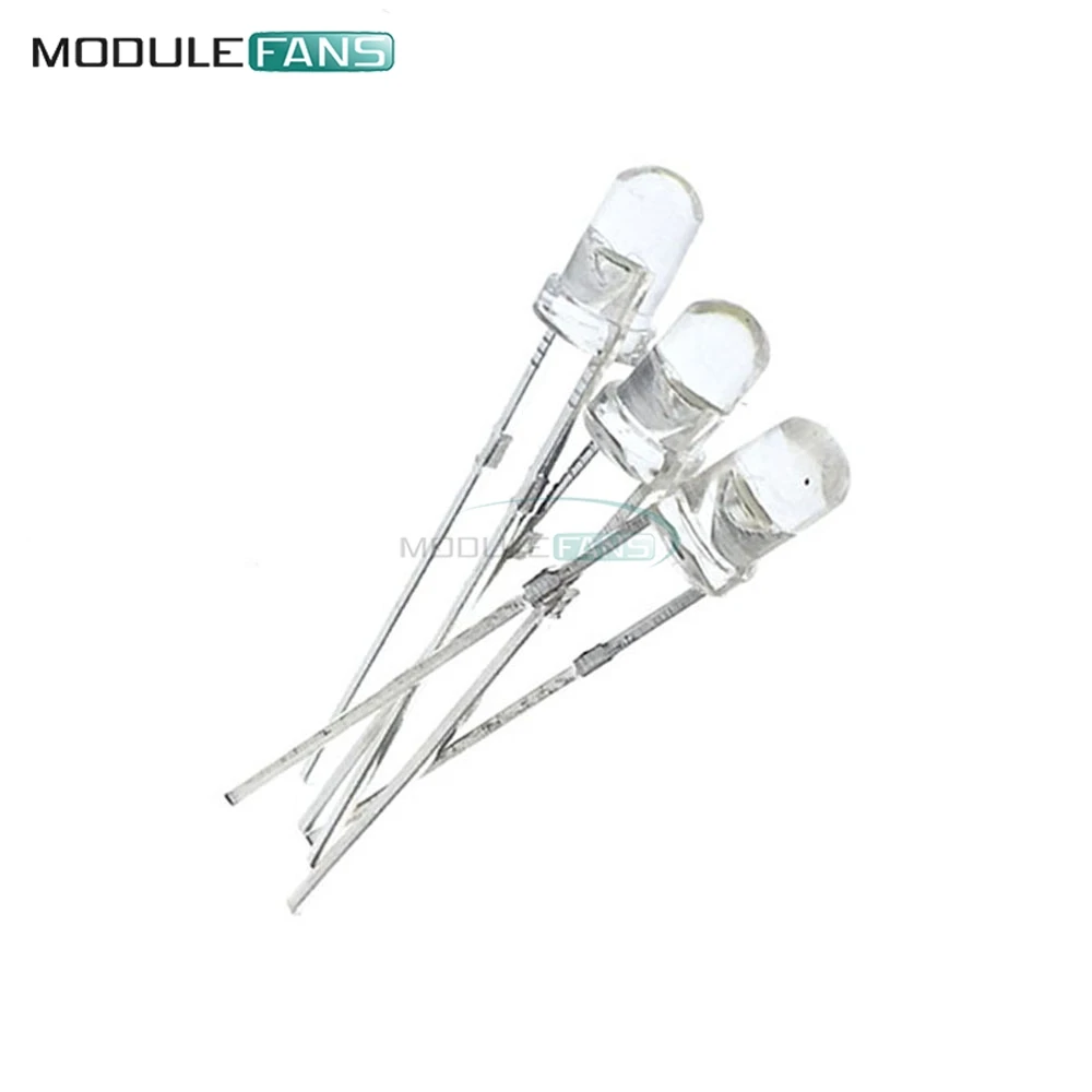 3MM LED GRÜN/WEIß/ROT/GELB/BLAU Farbe Licht Super Helle (100 Stück) – Bild 3
