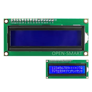 Blaues LCD 1602 Display-Modul 3,3V I2C/IIC mit integriertem Potentiometer zur Kontrasteinstellung für Arduino