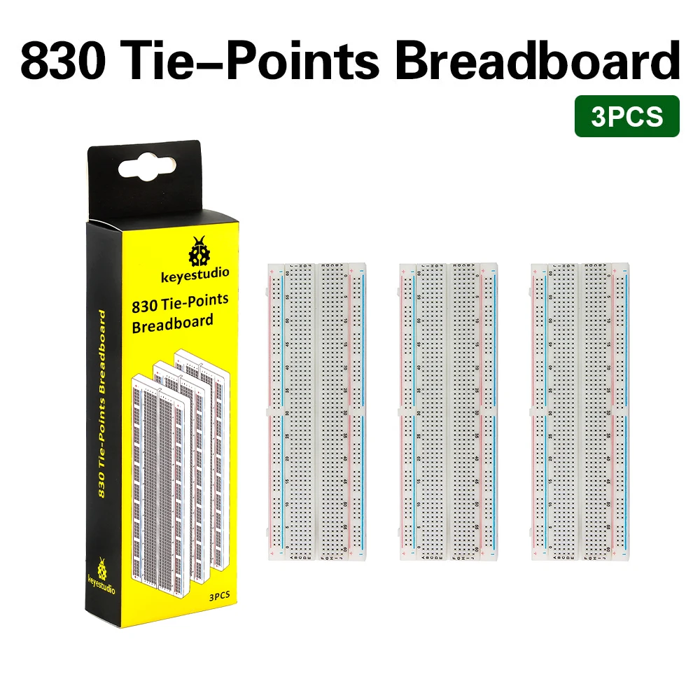HI-Q Steckbrett 830 Punkte Lötfreies PCB Breadboard MB-102 Geschenkbox für Arduino Proto Shield DIY (3 Stück)