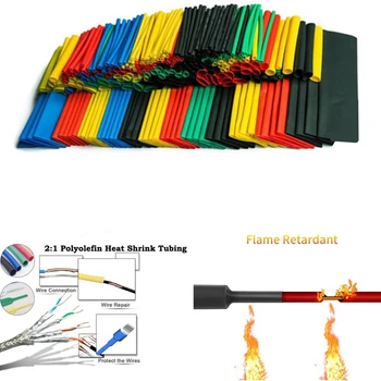 Set Polyolefin Schrumpfen Verschiedene Schrumpf Rohr Draht Kabel Isolierten Schlauch Schläuche Set (164 Stück)