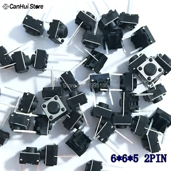 Tactile Push Button Switch 6x6x5mm 6*6*5mm 2p Micro Switch Key Switch Tactile Push Button Switches (100 Stück)