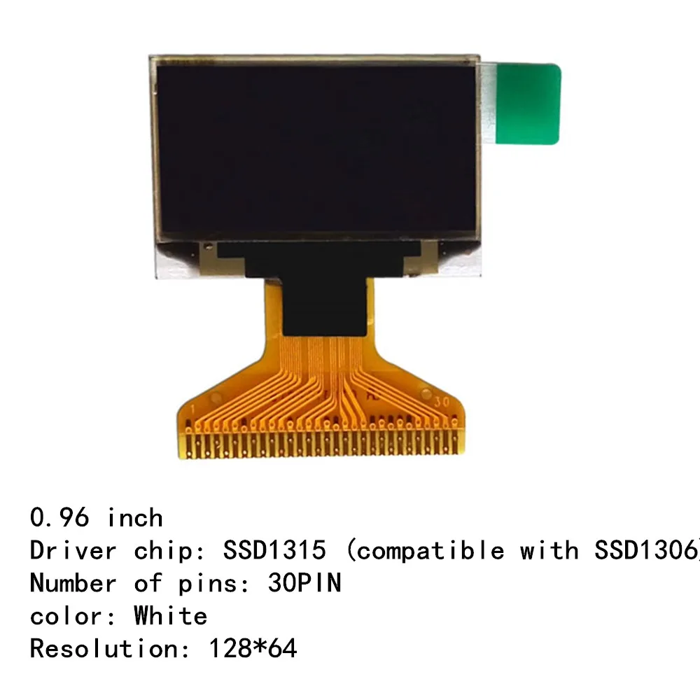 0,96 Zoll OLED-Display 30PIN SSD1315 SSD1306 ST7735S 12864 Punktmatrix LCD-Anzeigemodul Blau/Weiß optional