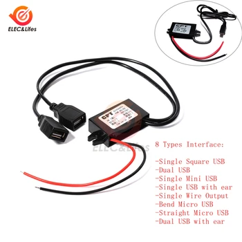 DC-DC 12V zu 5V 3A 15W Auto Power Step Down Buck Converter Netzteil Männlich Weiblich Micro USB Mini USB