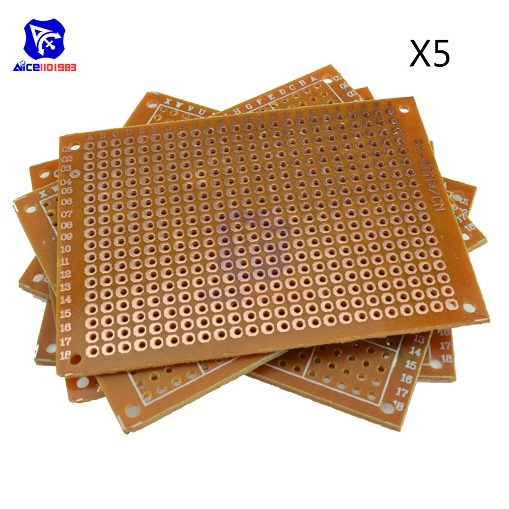 Diymore 5 Teile/los Universal PCB Board 50x70mm 2,54mm Loch Pitch Prototyp Papier Gedruckt Schaltung Panel 5x7