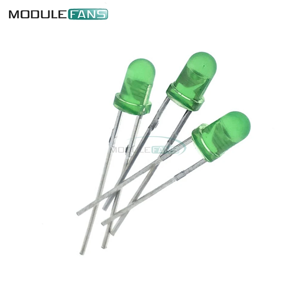 3MM LED GRÜN/WEIß/ROT/GELB/BLAU Farbe Licht Super Helle (100 Stück) – Bild 4