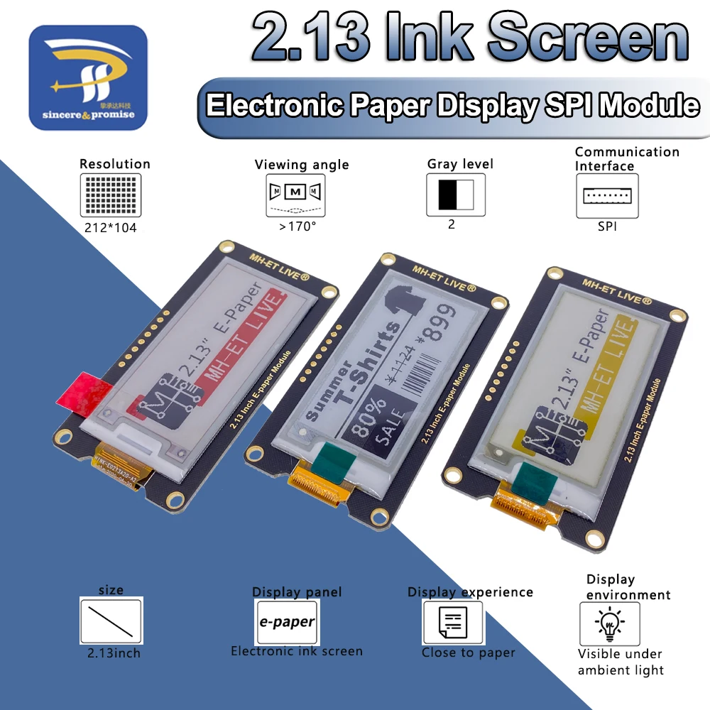 2.13 "2,13 Inch Epaper Modul E-papier E-Tinte EInk Display Bildschirm SPI Unterstützung Für Arduino UNO STM32