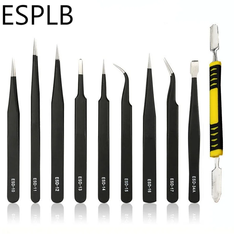 ESD Edelstahl Pinzette Präzision Anti-Statische Industrielle Reparatur – Bild 5
