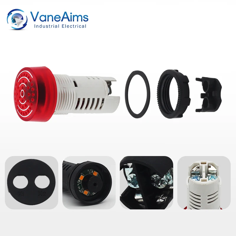 Summer 22mm/16mm Flash LED Alarm Anzeige Licht Signal Lampe Blinkende – Bild 5