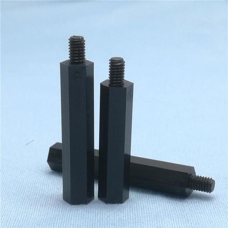 M2 M2,5 M3 M4 * L + 6mm Gewinde Weiß Schwarz Abstand Schraube kunststoff Für PCB Motherboard Feste (20 Stück)