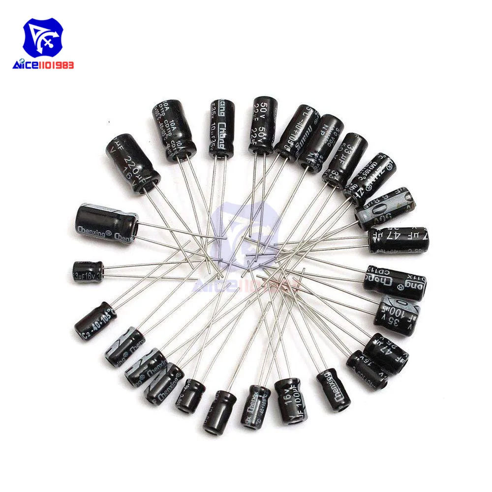 Diymore 210 Teile/los 25 Wert 0.1μF -220μF Elektrolytischen Aluminium Kondensatoren Sortiment Kit Set