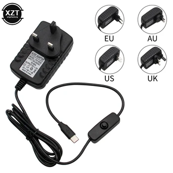 Raspberry Pi 4 Typ-C Netzteil 5V 3A Power Adapter Mit ON/OFF Schalter EU UNS AU UK Stecker Ladegerät