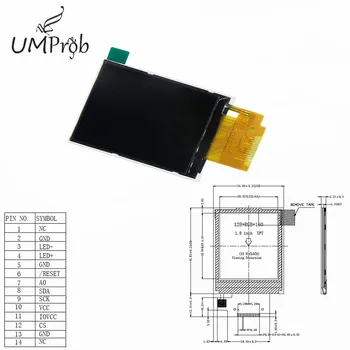 1,8 Zoll Farb-TFT-LCD-Displaymodul 128x160 Display ST7735 SPI Serielle Schnittstelle IO-Ports für Arduino