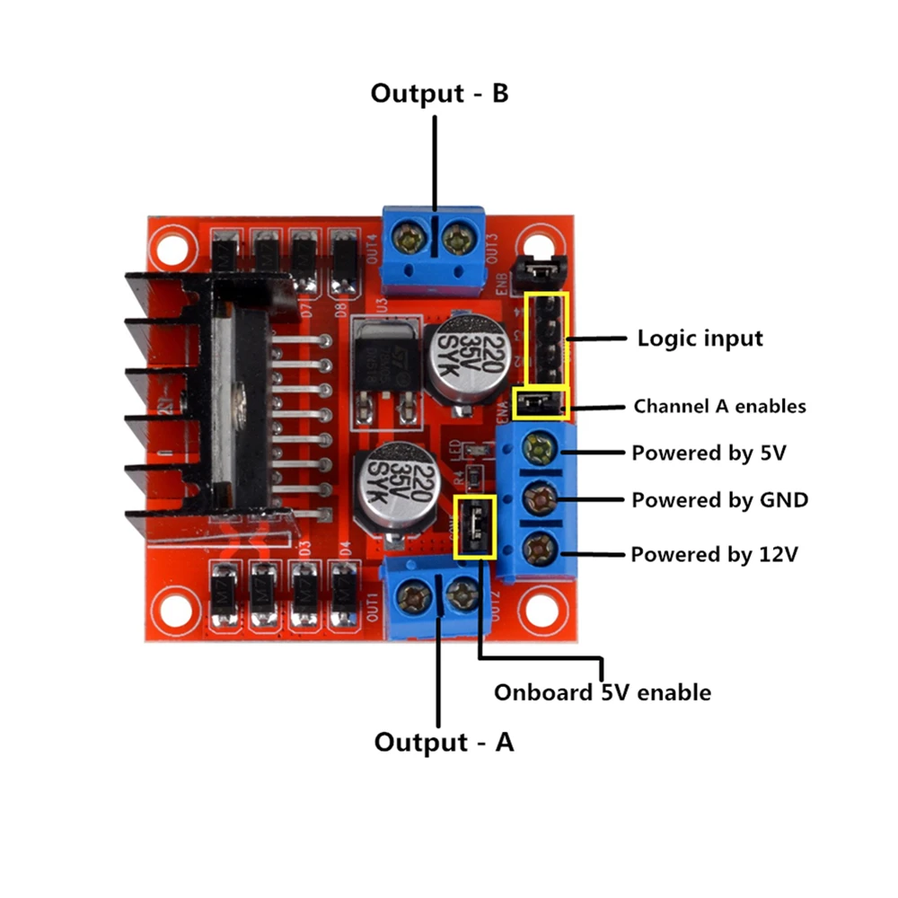 L298N Treiberplatinenmodul L298N Schrittmotor Smart Car Roboter – Bild 3